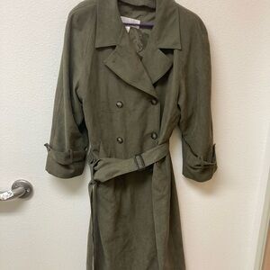 LIZ CLAIBORNE Olive Green Trench Coat (10)
